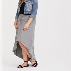 Torrid NWT Dark Heather Gray Hi-Lo Jersey Maxi Skirt